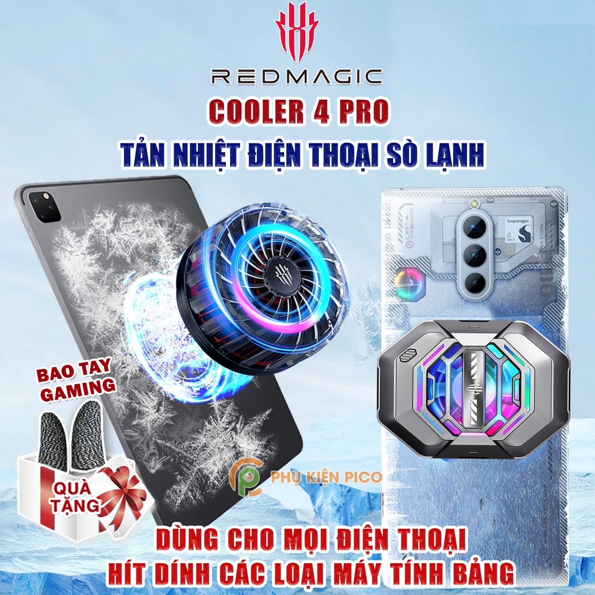 Quạt tản nhiệt điện thoại máy tính bảng Nubia Redmagic Cooler 4 Pro sò lạnh AI công suất 27W