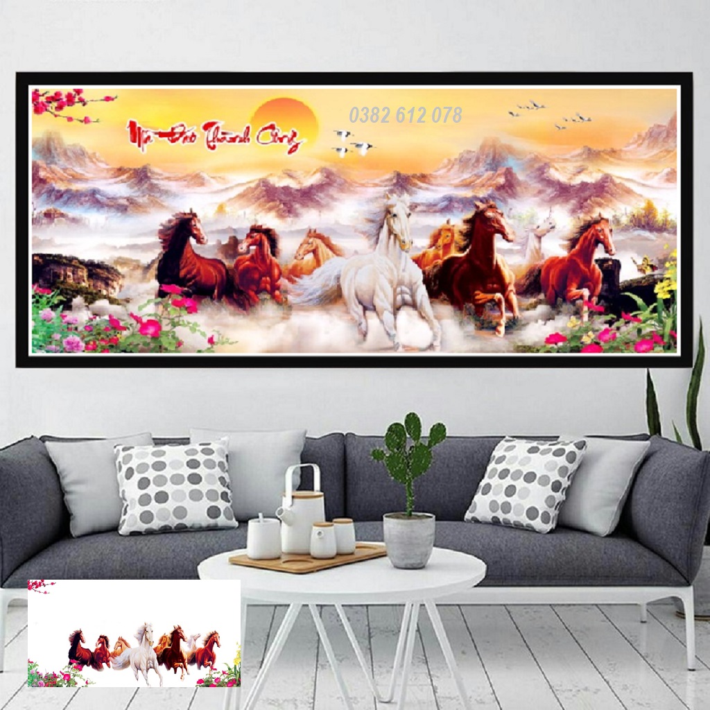 Tranh Đính Đá 5D - Mã Đáo Thành Công VS484 - Tranh Đính Đá Venus (CHƯA ĐÍNH CHƯA KHUNG)