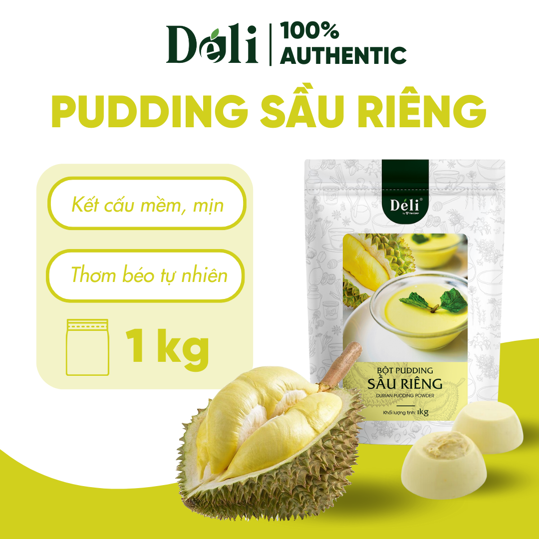 Pudding sầu riêng Déli - chuyên dùng làm topping trà sữa - thơm béo, mềm mại