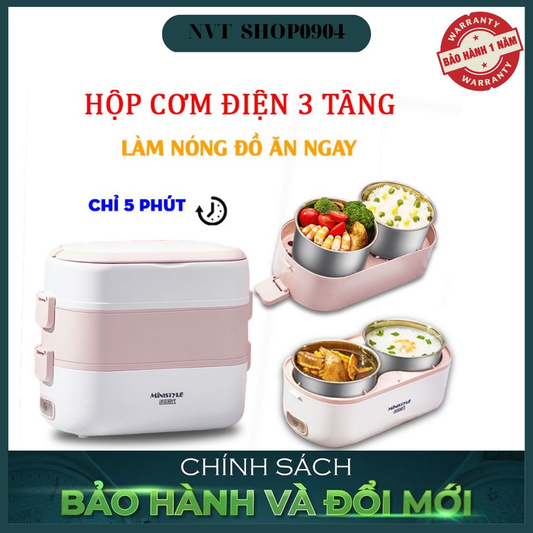 Hộp Cơm Cắm Điện 2 Tầng 4 Bát Inox BUCOOK Có Chức Năng Giữ Nhiệt, Hâm Nóng Và Nấu Chín Thức Ăn Tiện Lợi, Mang Đi Làm, Đi Học, Nhân Viên Văn Phòng Tin Dùng, Hàng Cao Cấp . BẢO HÀNH 6 THÁNG