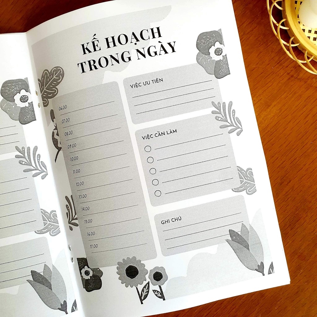 Sổ tay kế hoạch nhật ký hàng ngày daily planner a5 gồm 60 trang bìa mềm