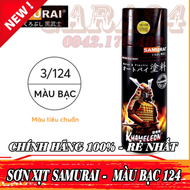 Sơn samurai màu bạc - nền bạc 124