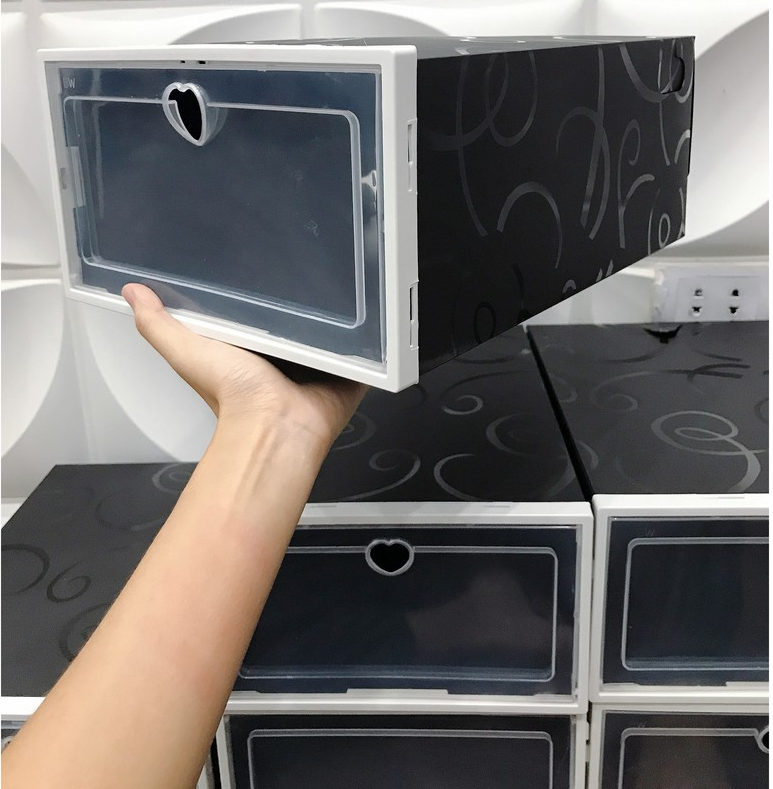 Combo 5 Hộp Đựng Giày Nắp Nhựa Cứng Trong Suốt Tiện Lợi