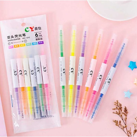 Bút Dạ Quang 6 Màu Đẹp Xịn Rẻ Tiện Dụng