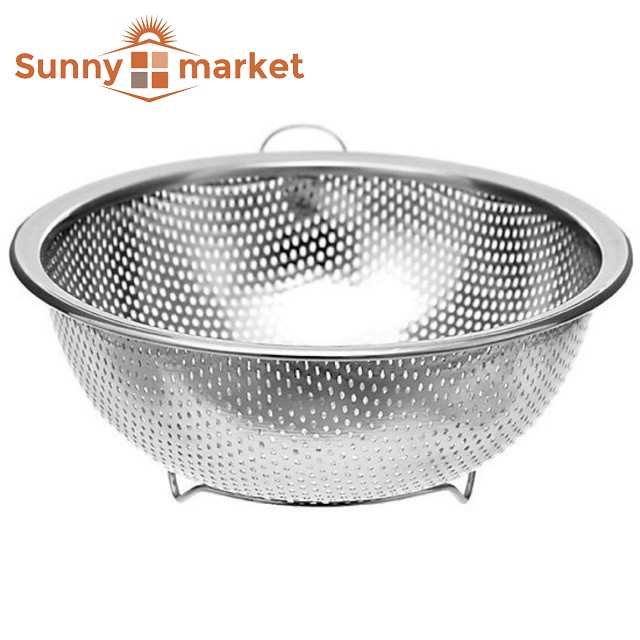Rổ rá inox cao cấp dày dặn, siêu bền đẹp đường kính 21cm