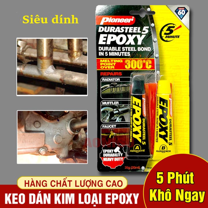 Keo dán kim loại Epoxy 2 thành phần khô nhanh, siêu dính