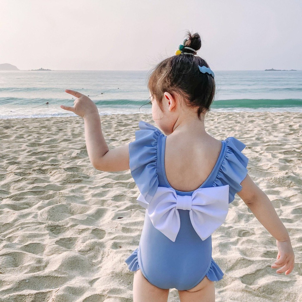 Bộ đồ bơi thắt nơ xinh xắn cho bé gái, Váy bơi bé gái gái nơ xinh xắn