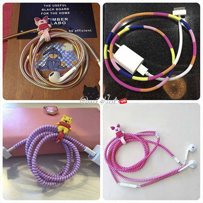 Dây Quấn Sạc Cáp Tai Nghe Nhiều Màu Combo 5c