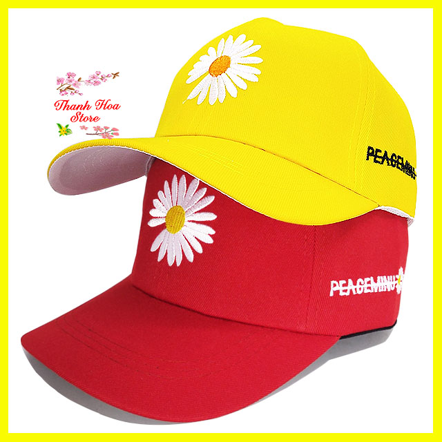 Nón kết hoa cúc - Mũ hoa cúc lưỡi trai nam nữ logo thêu nổi - Mũ lưỡi trai nam nữ nhiều màu đẹp hot Trend 2020