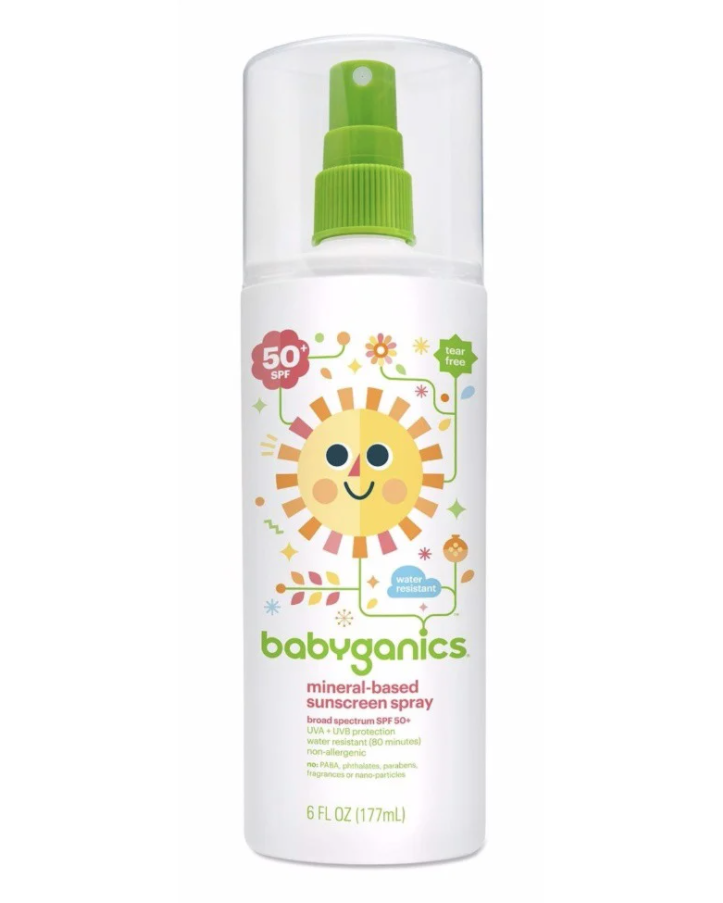 Bình xịt chống nắng trẻ em gốc khoáng Babyganics Mineral-Based Baby Sunscreen Spray SPF 50 177ml (Mỹ)