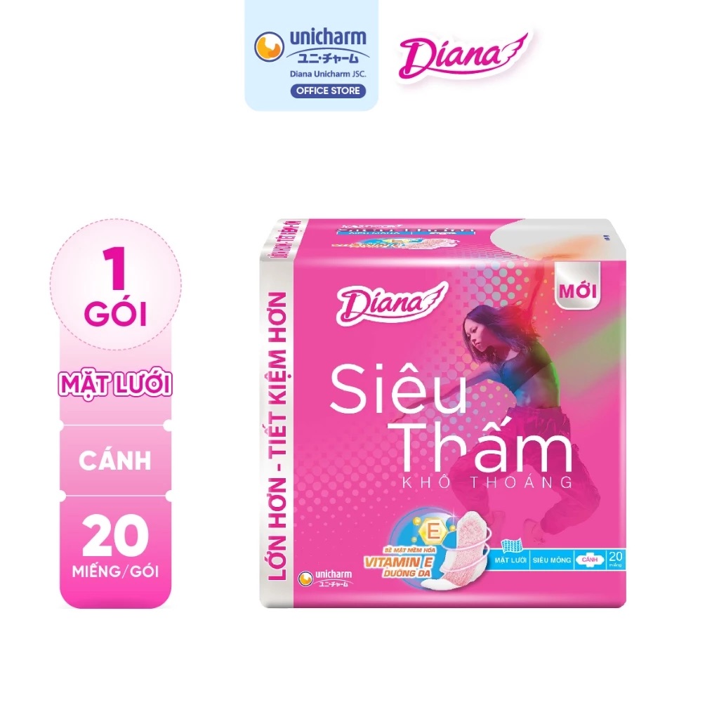 [MUA 3 TẶNG 1] Hàng chính hãng DIANA siêu thấm siêu mỏng cánh 20 miếng/gói tiết kiệm hơn