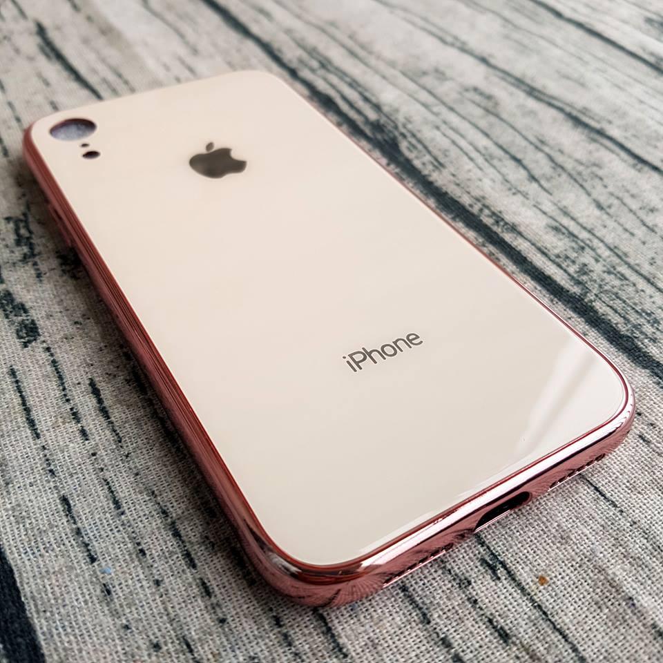 Ốp Lưng Kính Viền Silicon Cho iPhone XR, Ốp Lưng iPhone XR Kính Cường Lực Siêu Đẹp
