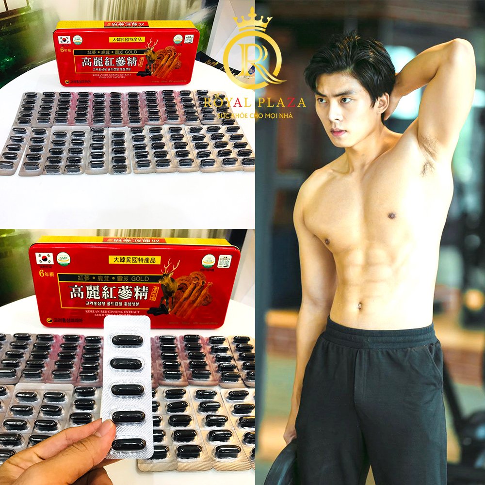 Viên hồng sâm, nhung hươu, linh chi Hàn Quốc hộp 120 viên