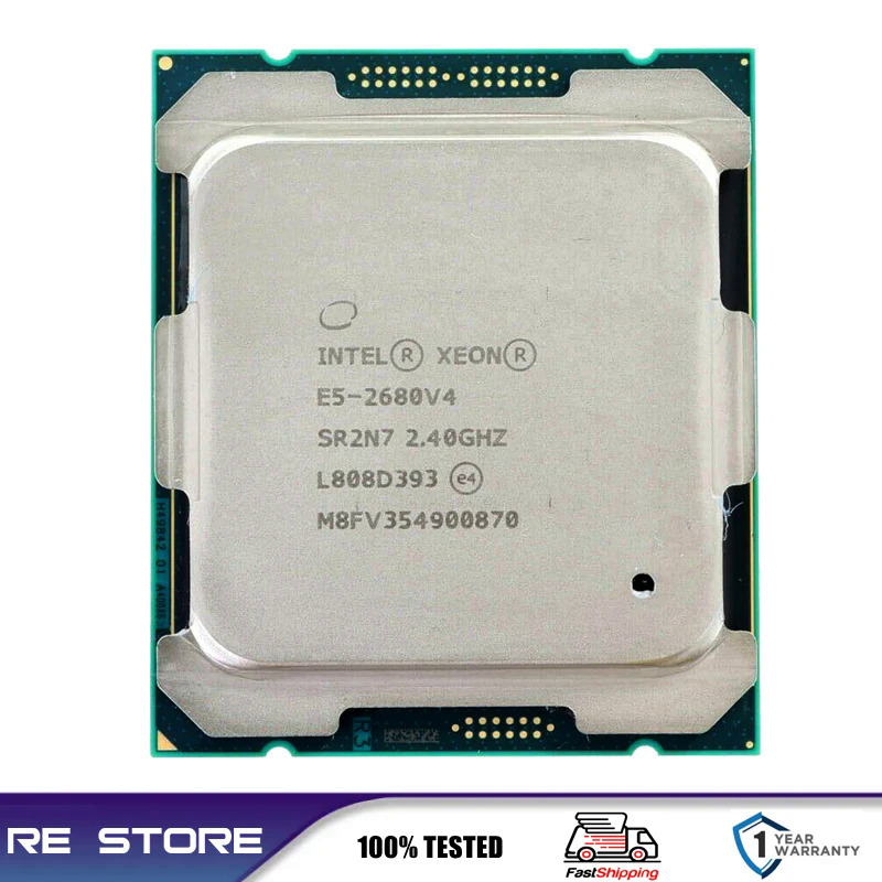 Used in xeon e5 2680 v4 cpu processor 14 core 2.40ghz 35mb l3 cache 120w sr2n7 lga 2011-3