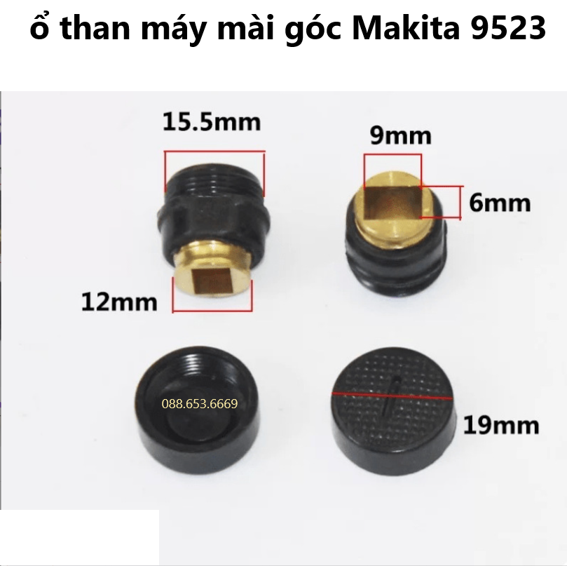 Cổ than đựng chổi than 411/ Phụ tùng máy mài góc 1 tấc/ Ổ than máy mài góc makita 9523