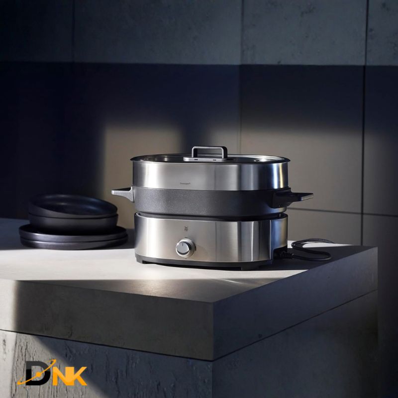 Nồi Lẩu & Hấp 2 Trong 1 WMF Lono Hot Pot Steam Đức – Cromargan®, Lẩu 2 Ngăn, 1750W, Chính Hãng