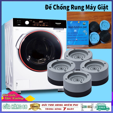 [CÓ VIDEO THỰC TẾ] Bộ 4 miếng đệm cao su chống rung cho máy giặt - Đế chống rung máy giặt, Kệ chống rung máy giặt giảm tiếng ồn hiệu quả, cho máy giặt, bàn ghế, dụng cụ bảo vệ máy giặt tiện lợi