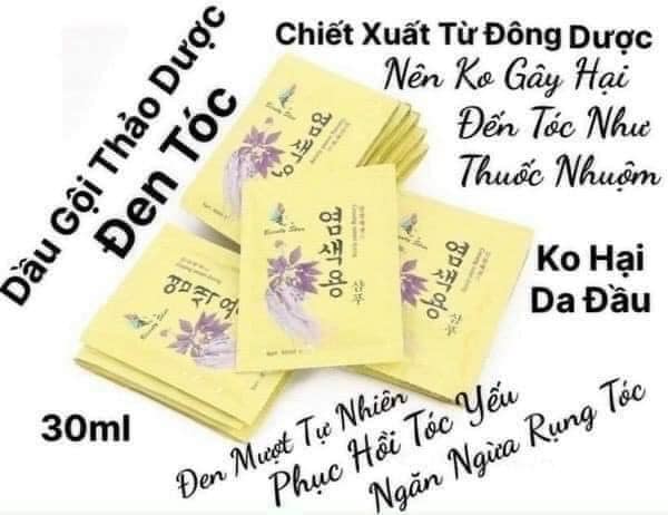 Set 10 gói - dầu gội phủ bạc beauty star hàn quốc 30ml - gội phủ đen nhân sâm-min 1