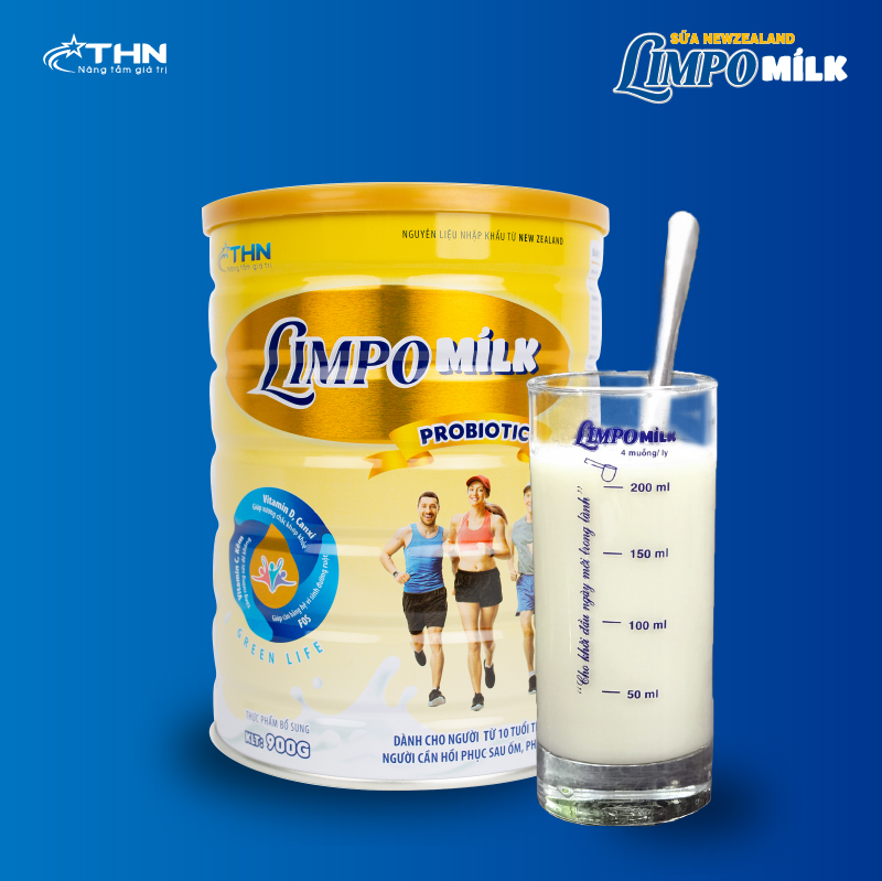 Sữa limpo milk probiotic 900g - sản phẩm dinh dưỡng dành cho người từ 10 tuổi trở lên
