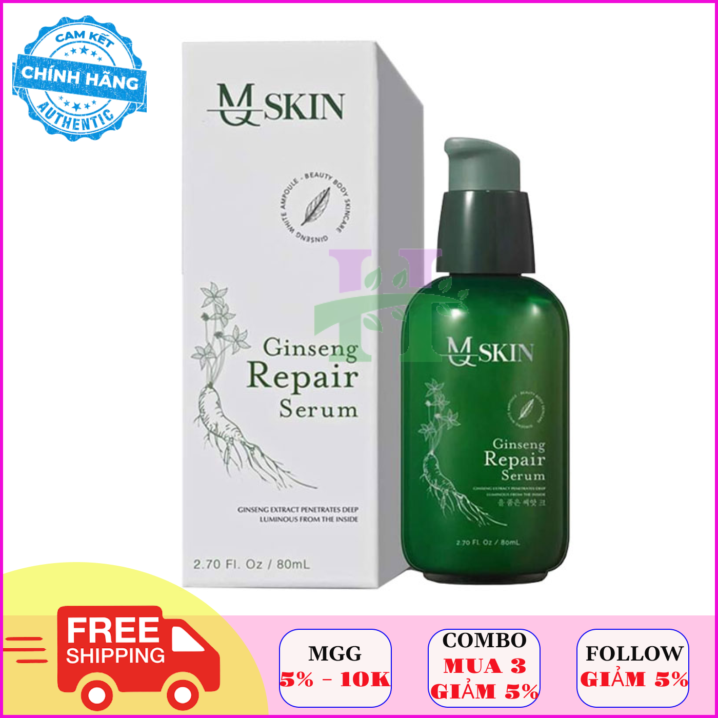 [HCM]Mỹ Phẩm Chính Hãng Hàn Quốc Serum Thay Da Nhân Sâm MQ Skin (80ml)