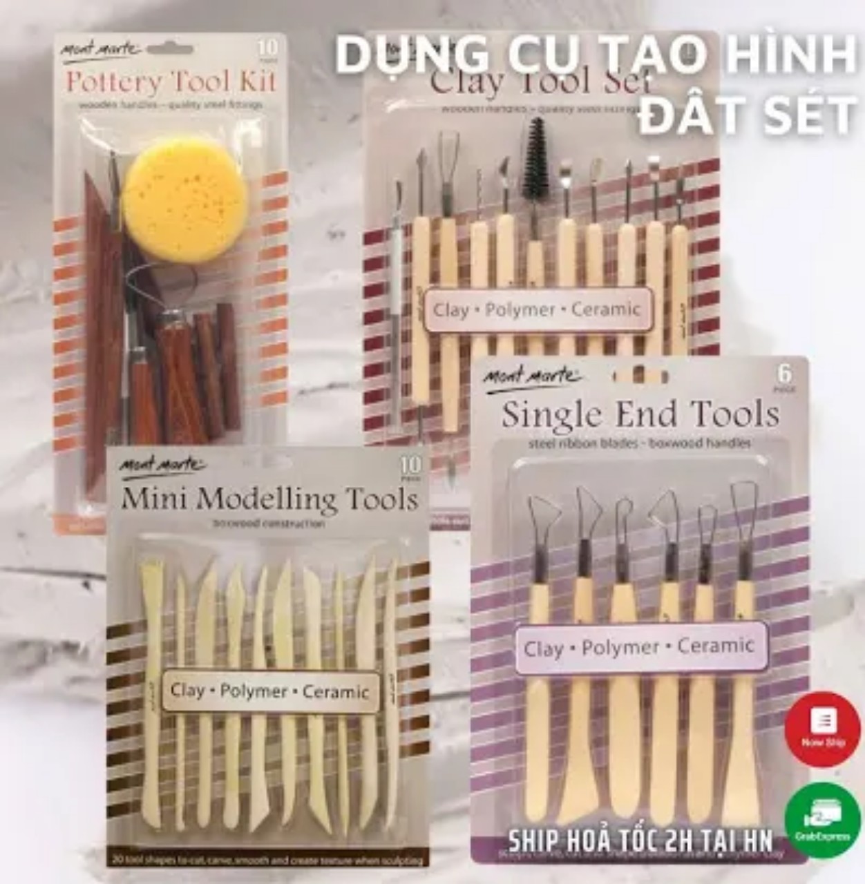 Bộ dụng cụ tạo hình đất sét mont marte