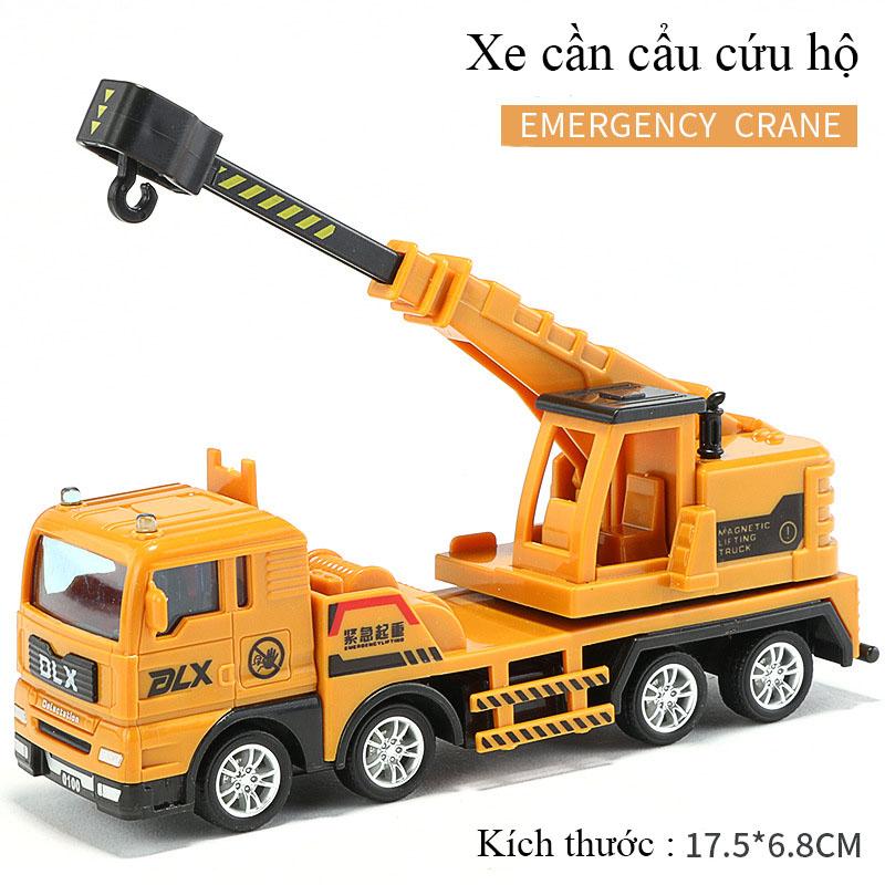 Xe đồ chơi mô hình, xe cần cẩu cứu hộ cho bé chất liệu nhựa an toàn, kích thước lơn