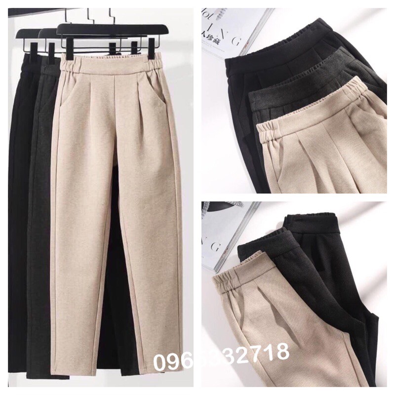Quần dạ nữ baggy zachun nửa chất đẹp m2
