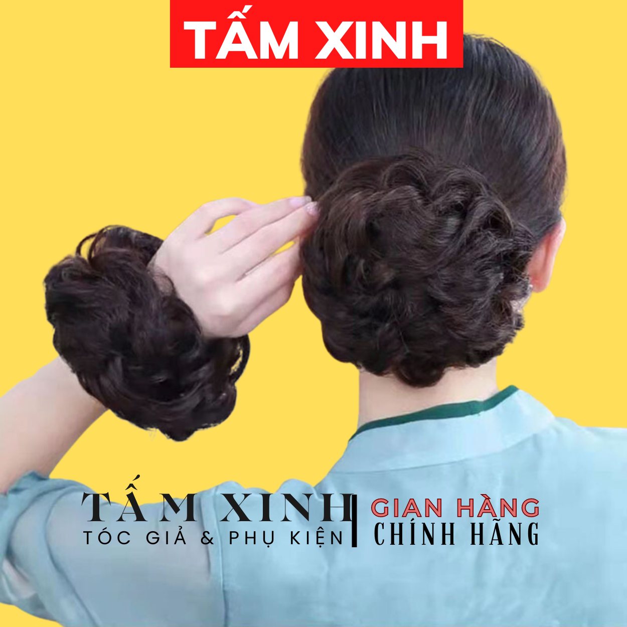 Búi tóc giả nữ thời trang trung niên chất liệu dầy đẹp - Búi rối