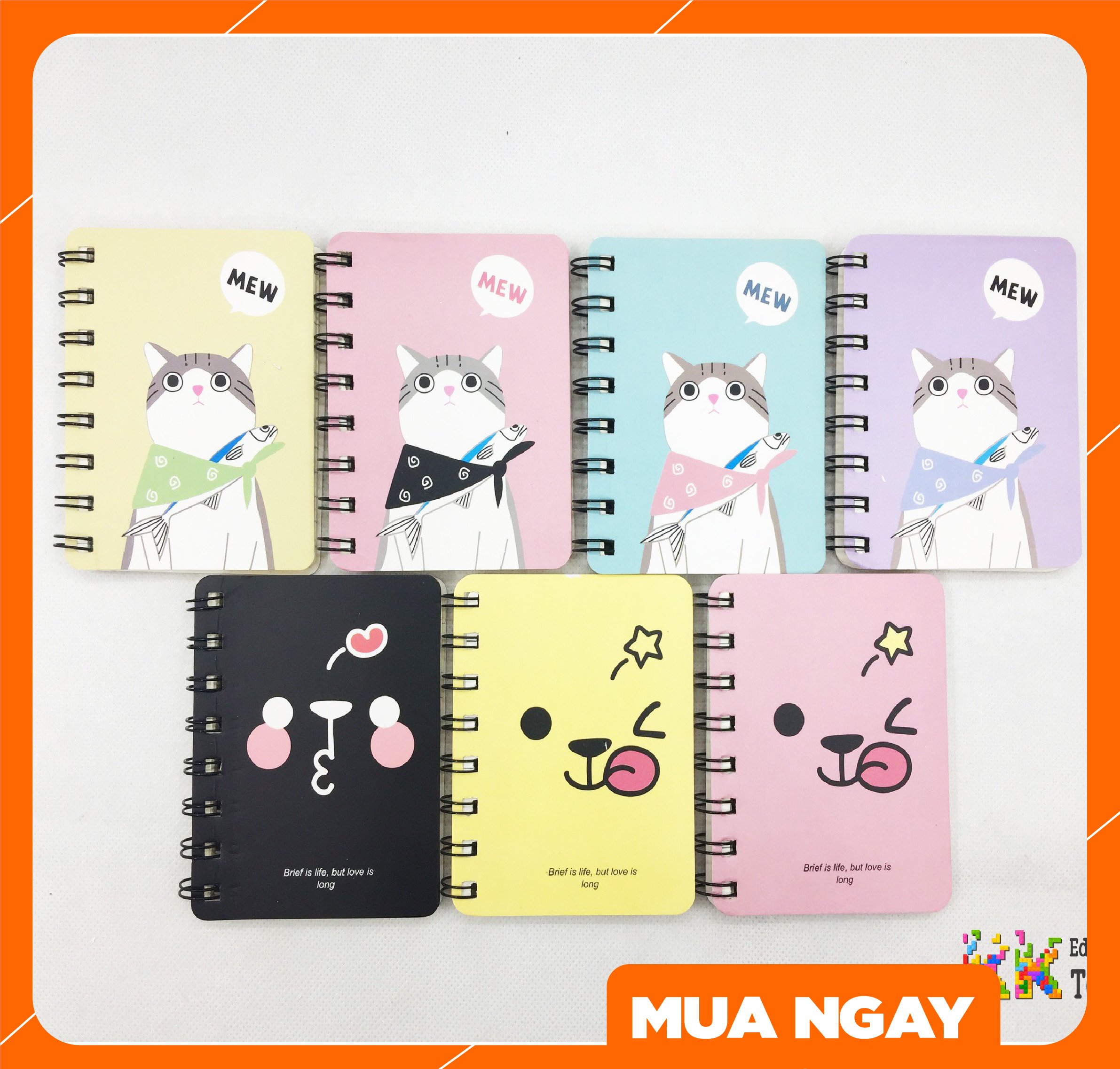 Quà tặng/Đồ dùng học sinh/Văn phòng phẩm: Sổ lò xo mini  nhiều mẫu cute nhiều màu  - KKStore