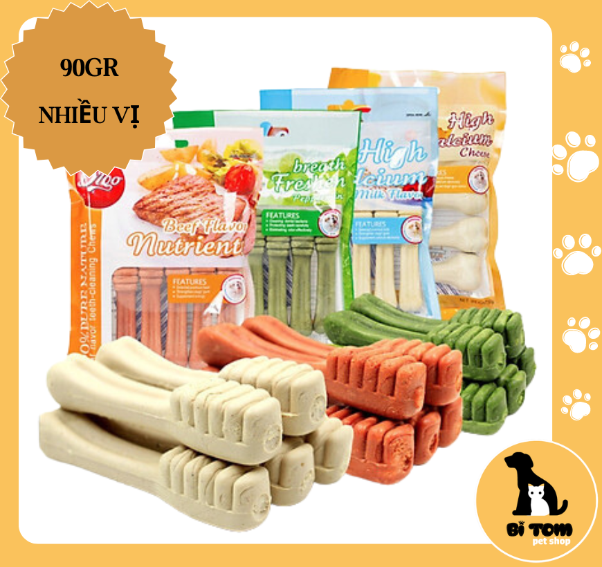 Xương gặm cho chó Orgo sạch răng thơm miệng 90g - nhiều vị