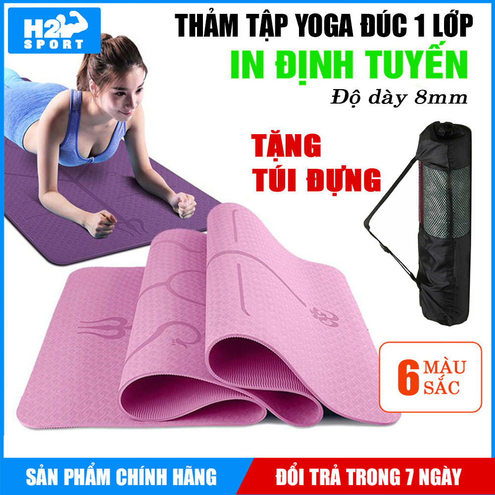Thảm tập Yoga Định tuyến chất liệu TPE 8mm in định tuyến cao cấp