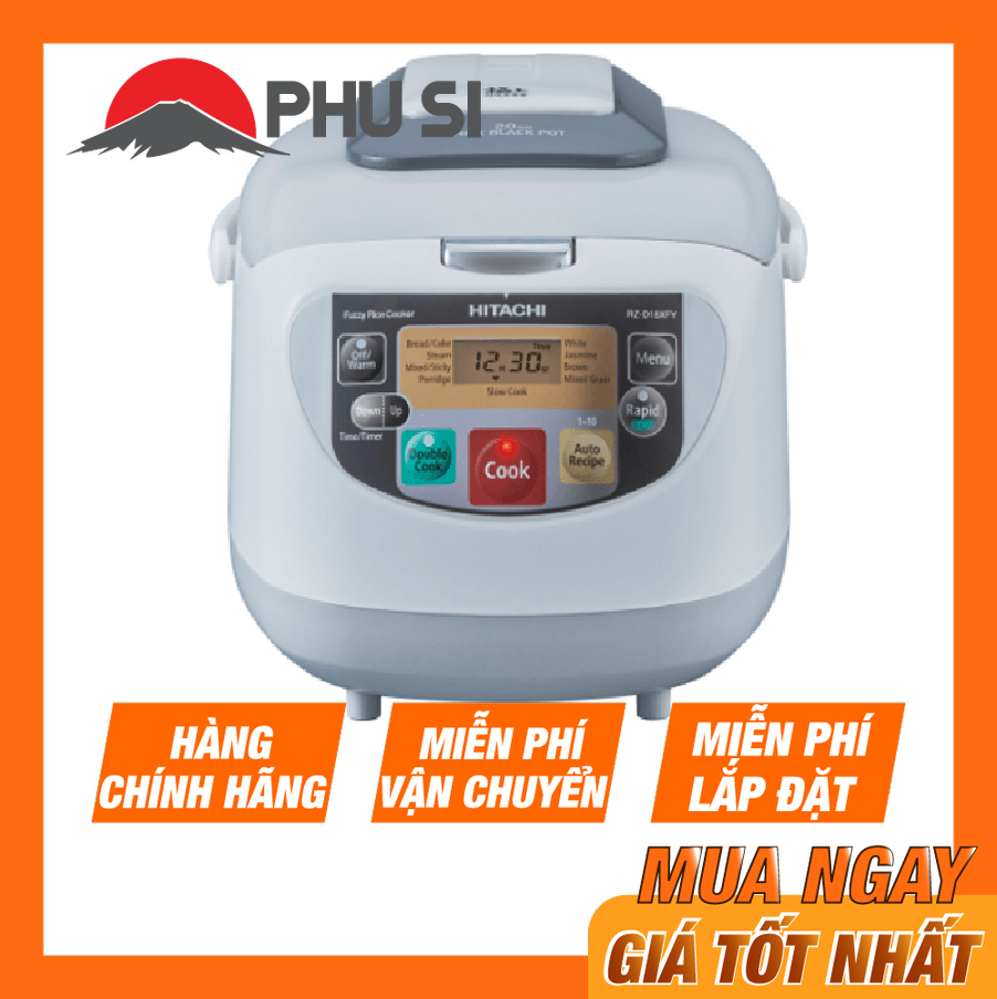 ✅nồi cơm điện tử hitachi rz-d18xfy - trắng xám - hàng chính hãng