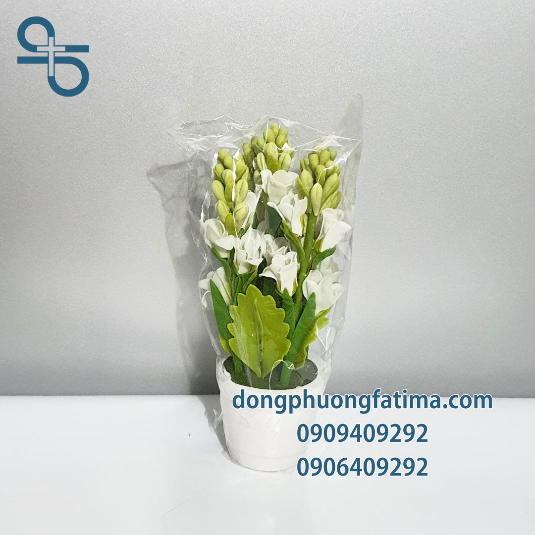 Chậu hoa huệ đất sét