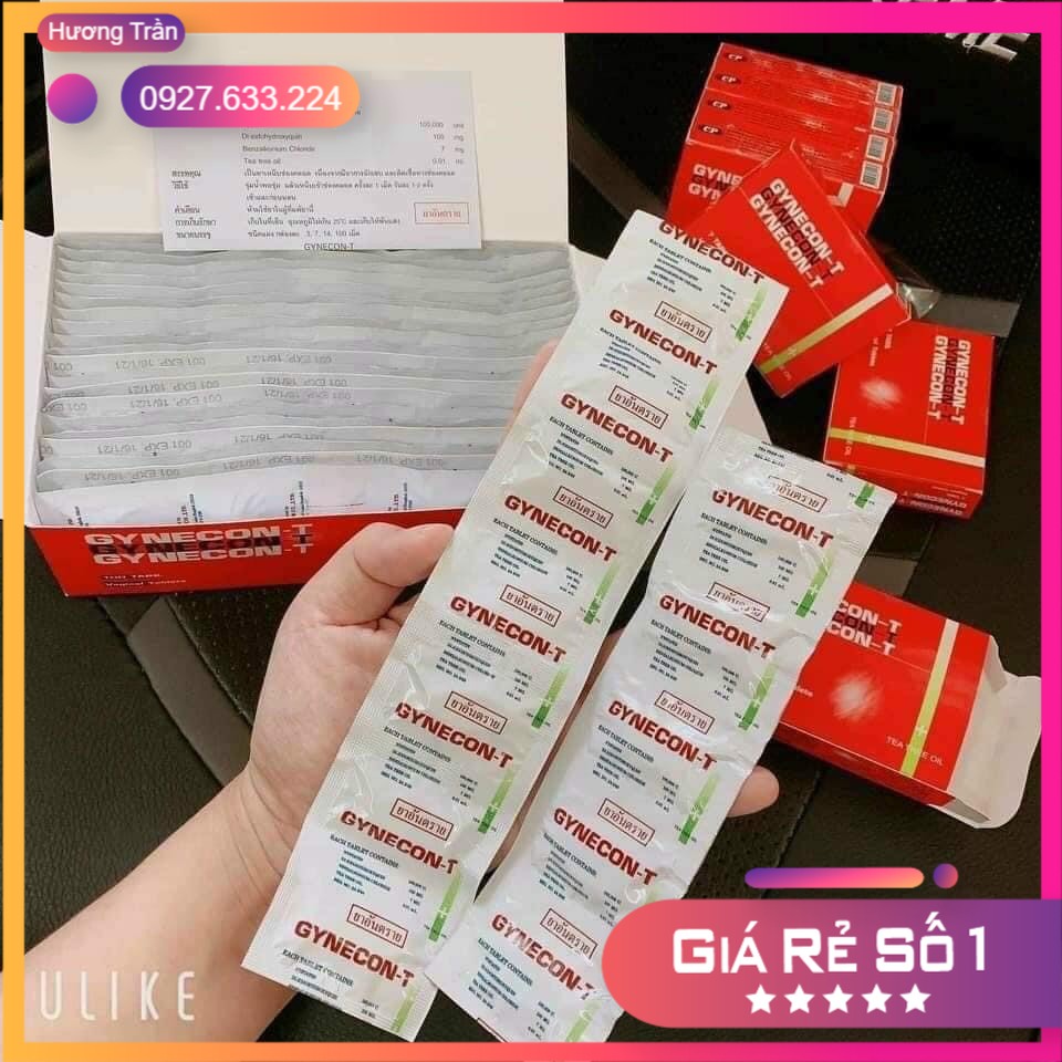 1 vỉ viên đặt Gynecon Trà xanh Thái Lan diệt khuẩn phụ khoa, làm hồng se khít cô bé
