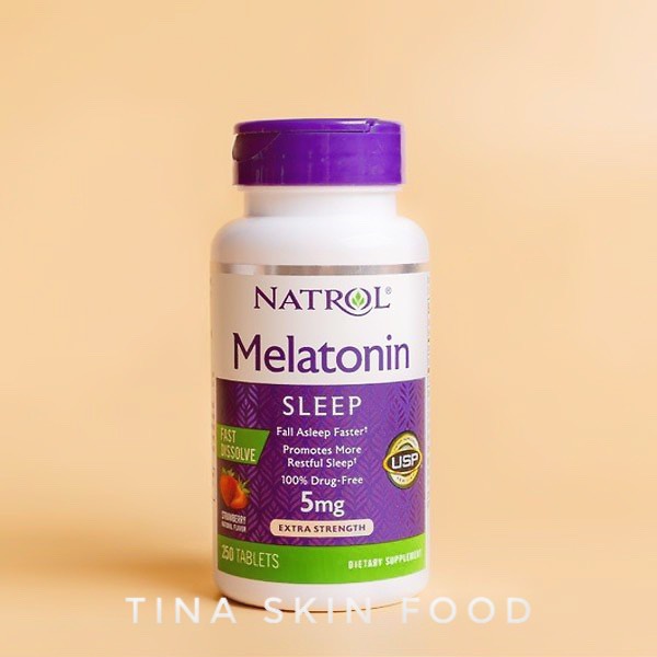 Viên ngậm hỗ trợ giấc ngủ natrol melatonin 5mg 250 viên mỹ