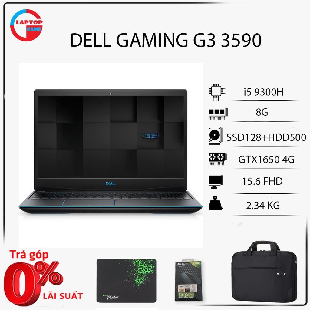 [Mã 158ELSALE giảm 7% đơn 300k] Laptop Dell G3 15 3590 (core i5 9300h, vga gtx 1650 ,laptop cũ chơi 