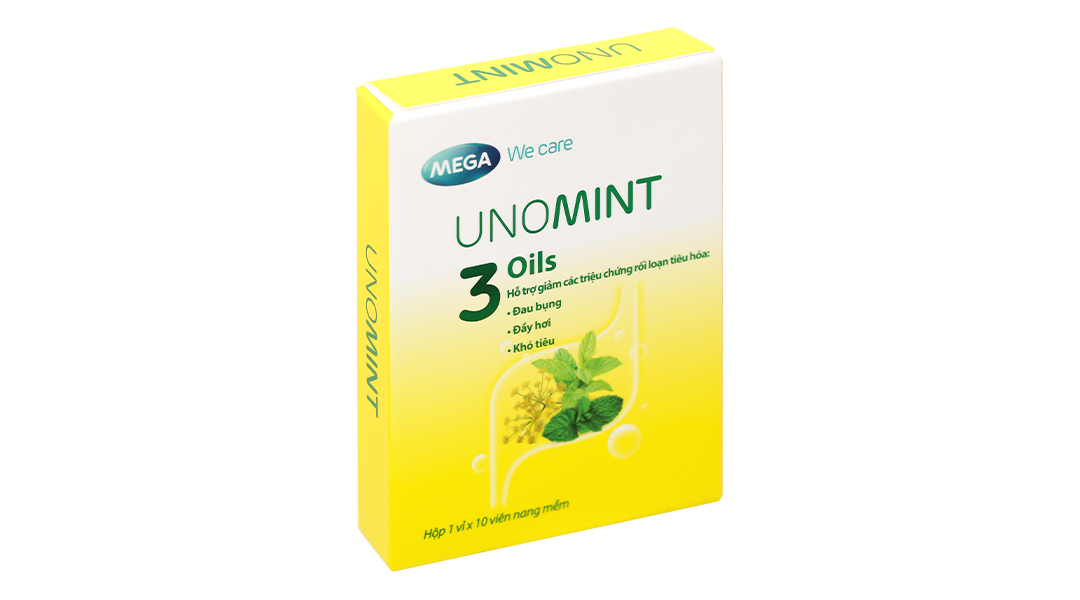 Unomint hỗ trợ giảm các triệu chứng rối loạn tiêu hóa hộp 10 viên