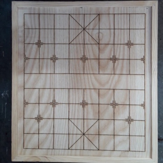 Bàn Cờ Tướng Gỗ Vân Nguyên Tấm Không Gấp Làm Thủ Công Truyền Thống Xuất Khẩu Siêu Sắc Nét 50cmx50cm