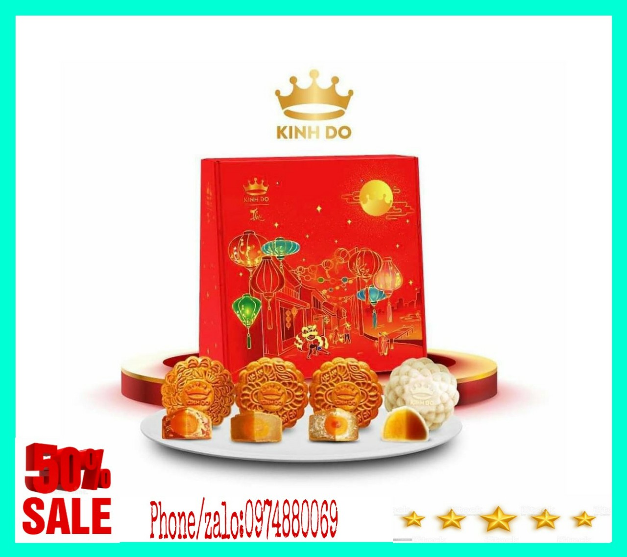 Bánh trung thu kinh đô 2022 210gr/ 2trứng bánh- kinh đô mondelez