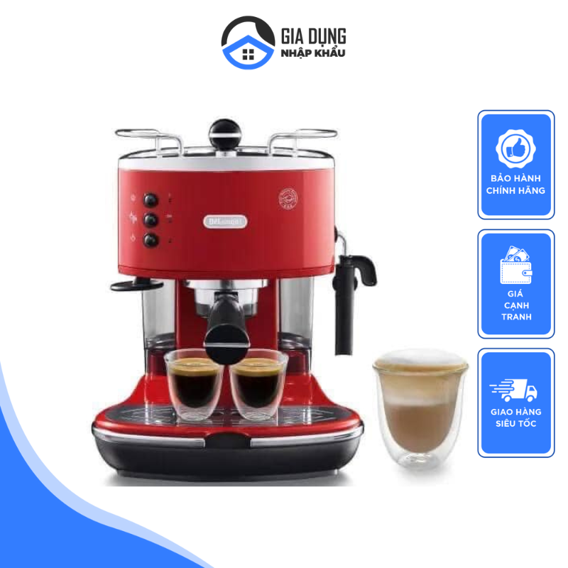 De'Longhi Icona Vintage ECOV 311.GR - espresso portafilter machine in a retro look, espresso machine with manual milk frother, for coffee powder or ESE pads, 1.4 l water tank