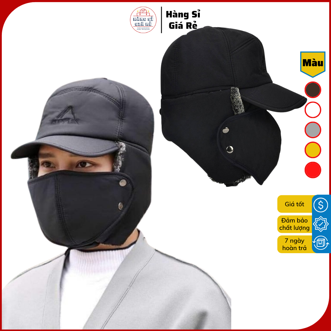 ❤️ GIÁ SỈ - LOẠI TỐT ❤️ Mũ lưỡi trai lót lông ÔNG GIÀ, trùm tai kèm khẩu trang cho mùa đông ấm áp, NÓN NGƯỜI GIÀ 01