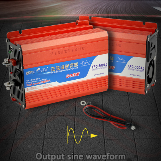 Bộ đổi điện Suoer FPC-500AL từ 12V sang 220V công suất cực đại 1000w, đầu ra Sine chuẩn công suất 500w