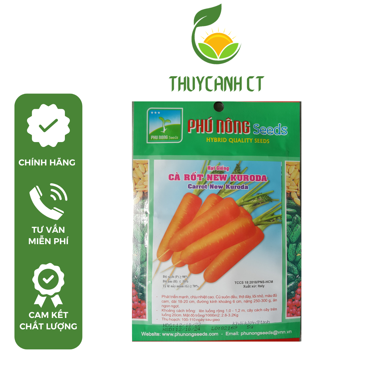 Hạt giống Cà Rốt New Kuroda PhuNongSeeds - 5g