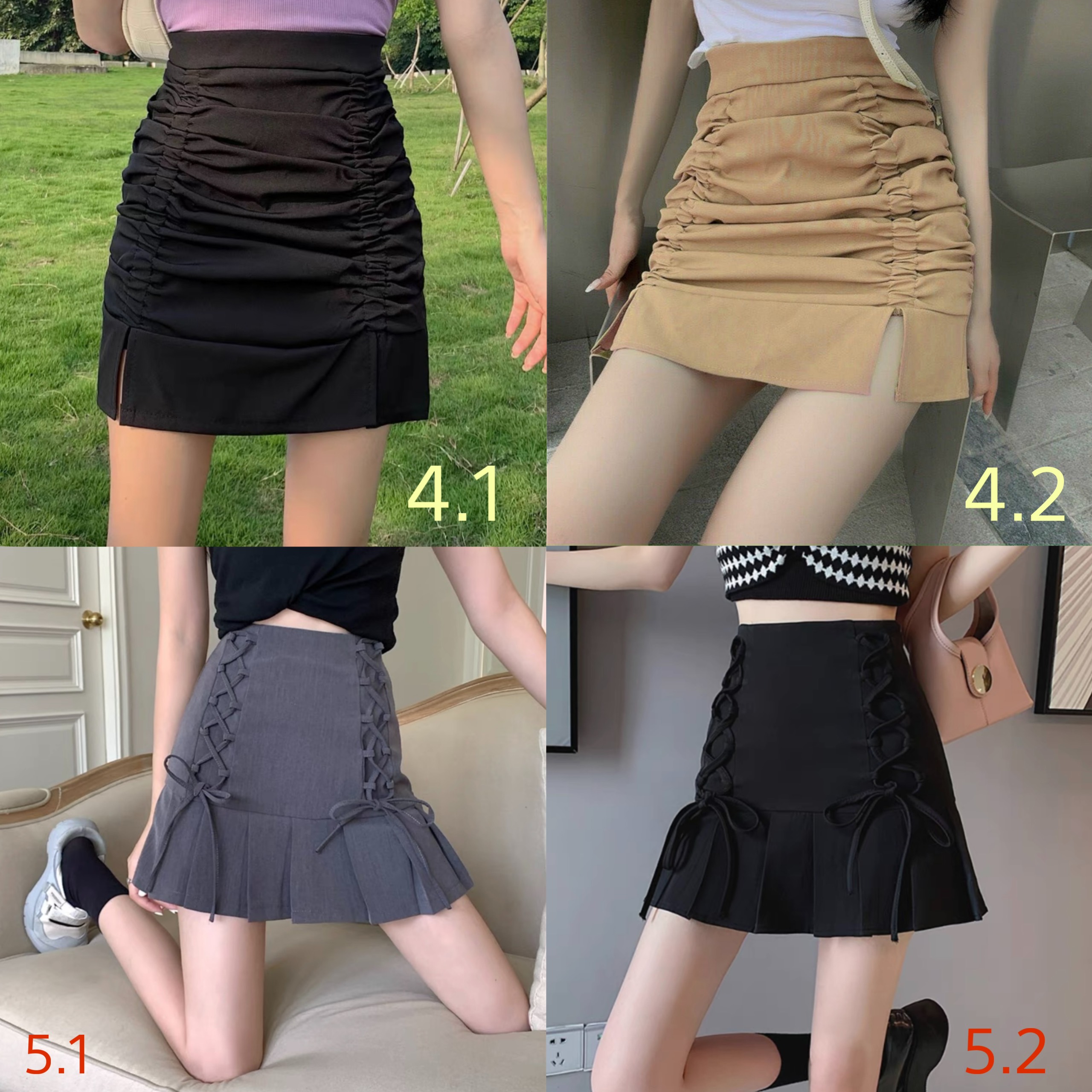 Set Áo Croptop + Chân Váy Cá Tính - Đen Hà Nội