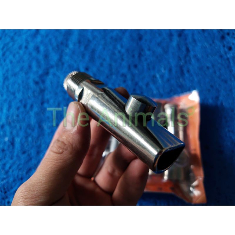 Vòi đầu dẹp uống nước tự động cho heo (loại inox)