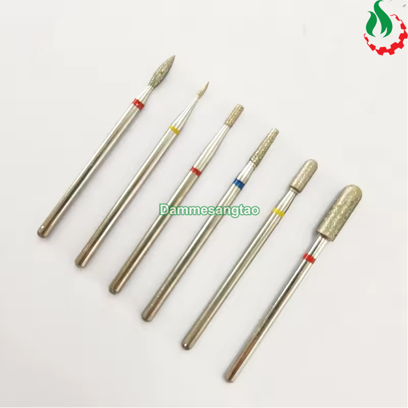 Bộ 6 mũi mài kim cương đa năng cho máy mài mini đánh bóng móng tay MKC-MT6
