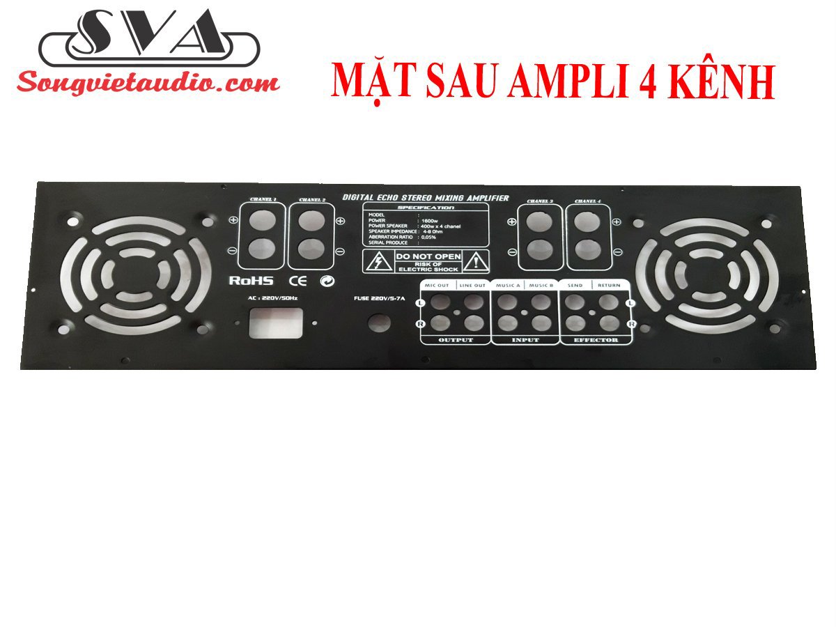 Mặt sau ampli 4 kênh