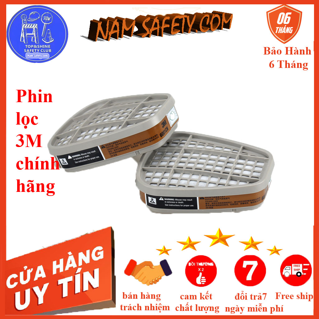 Phin lọc 3M chính hãng ,3M 6001/ 3M 6002 / 3M 6003 / 3M 6004 / 3M 6005 / 3M 6006 tặng kèm bông lọc và nắp đậy