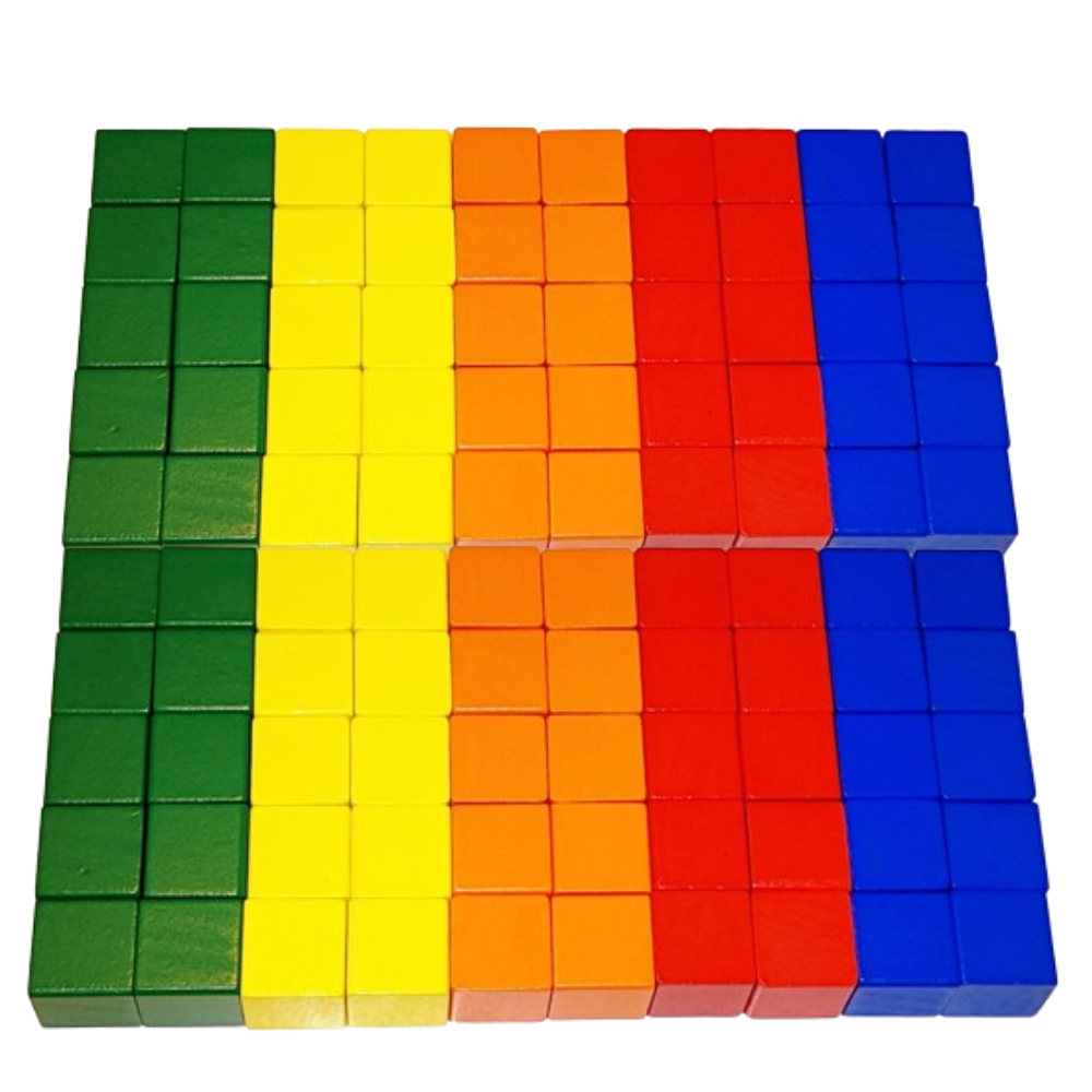 100 khối vuông gỗ màu 3 cm xếp hình đa năng chơi sáng tạo và học toán