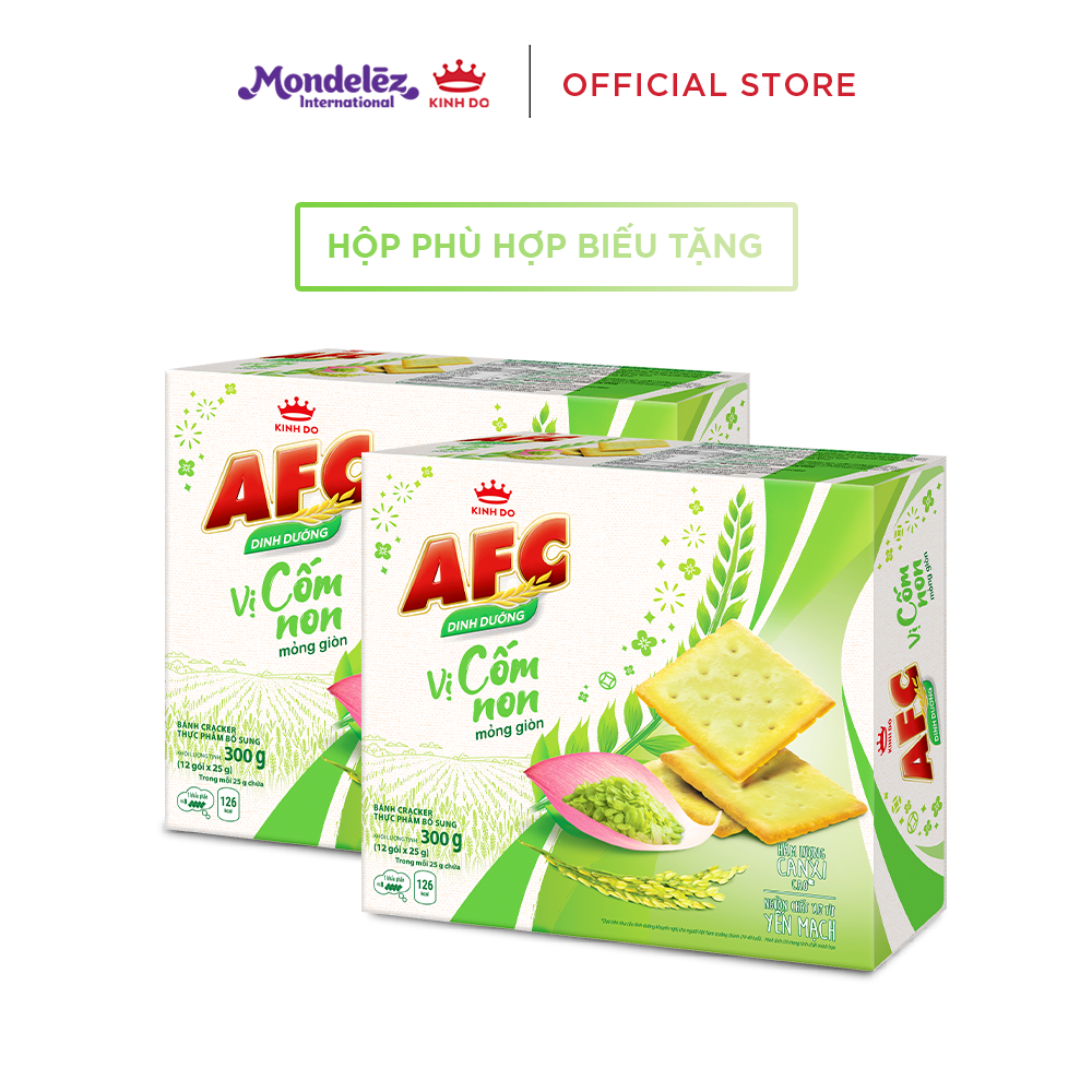 Combo 2 Hộp Bánh Quy Dinh Dưỡng AFC Vị Cốm Non 261.6g